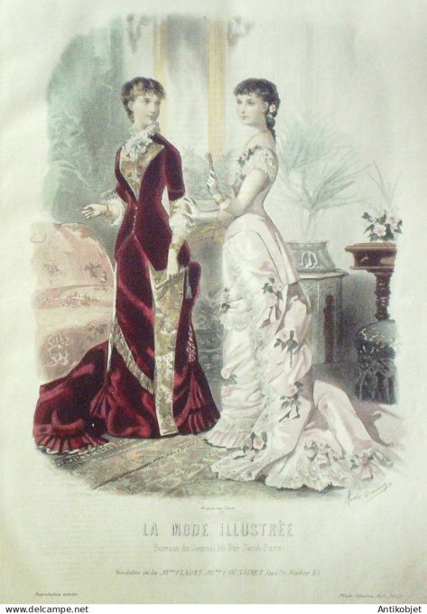 Gravure Mode illustree 1879 # 49 (Old Fashion plate)