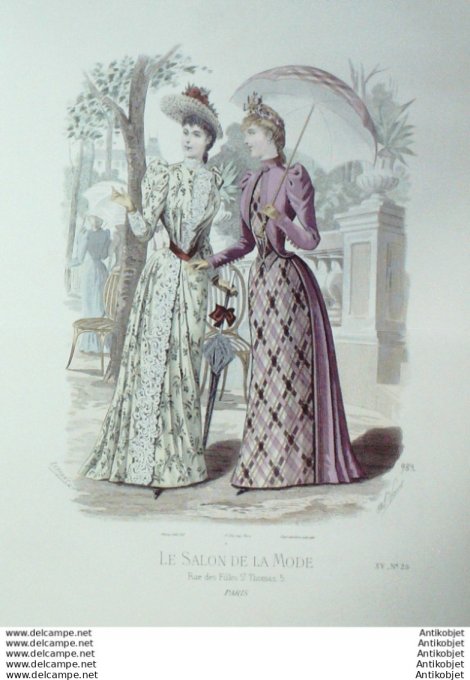 Gravure Mode Salon 1889 #  982 (Old Fashion plate)