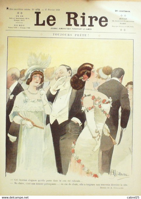 Le Rire 1912 n°472 Guillaume Fabiano Pierlis Pavis Villemot Genty Gervèse Mirande