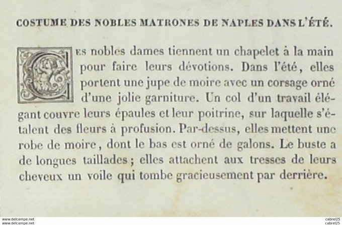 Italie NAPLES Noble matrone napolitaine en été 1859