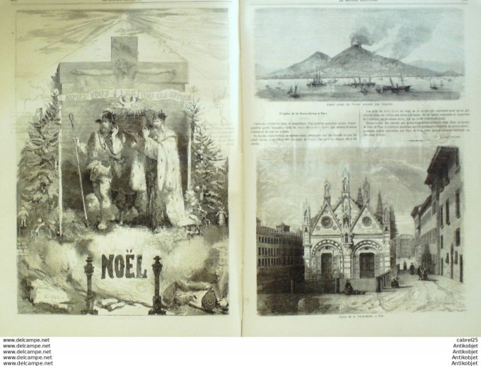 Le Monde illustré 1861 n°246 Italie Pise Vesuve Torre Windsor Inde Gange
