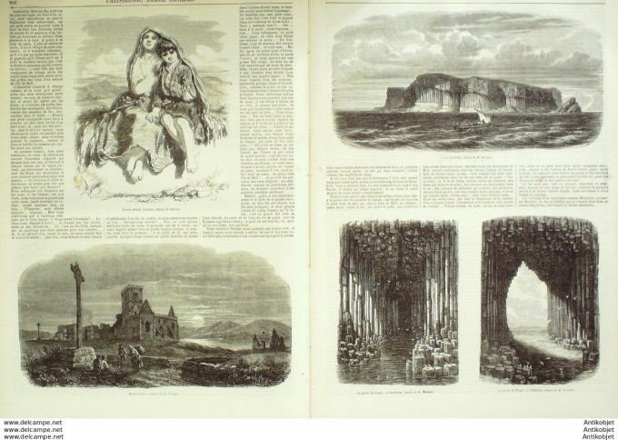 L'Illustration 1850 n°376 Italie la MORRA jeu Sicilien Ecosse ïle STAFFA BLAINVILLE