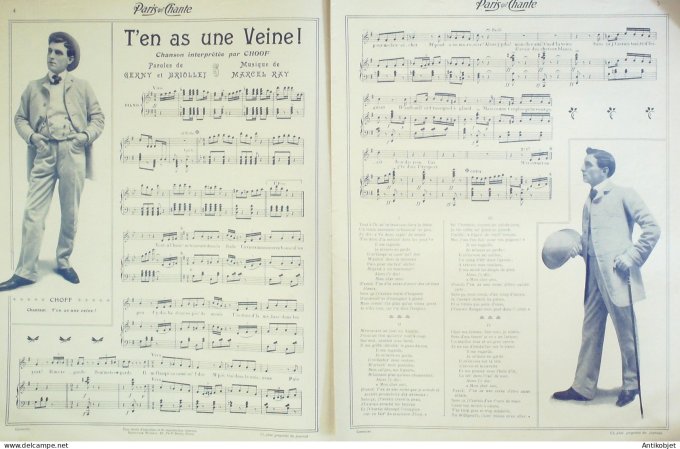Paris qui chante 1905 n°114 Sinoël Paola Di Borgho Choff Mazert Dutard Guilbert