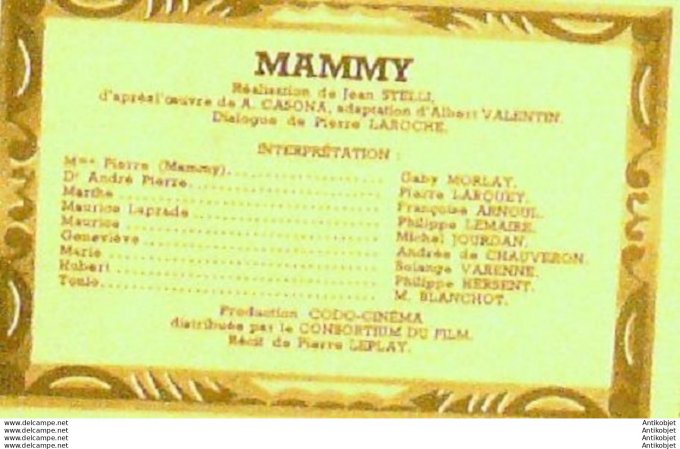 Mammy Gaby Morlay Françoise Arnoul Philippe Lemaire
