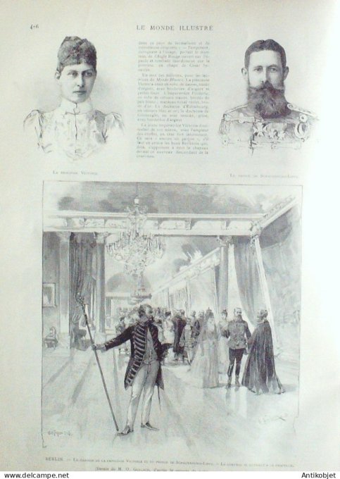 Le Monde illustré 1890 n°1758 Egypte Russie Nijni-Taghilsk Irkoutsk Berlin Victoria & prince Schaumb