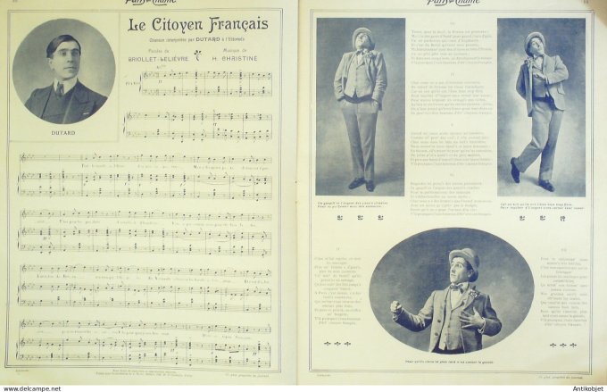 Paris qui chante 1905 n°114 Sinoël Paola Di Borgho Choff Mazert Dutard Guilbert