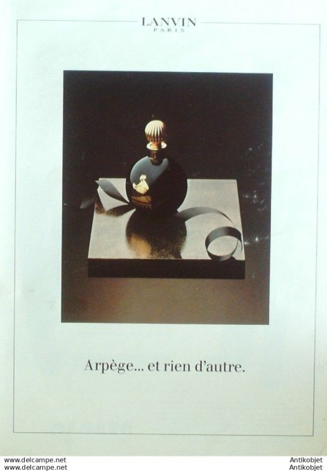 Publicite Cosmetique Lanvin Arpege 1990
