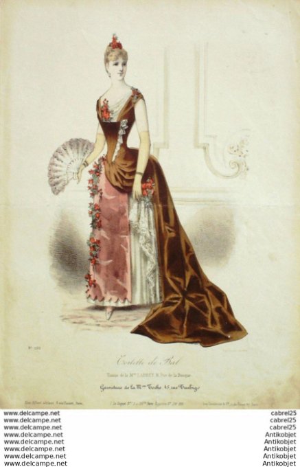 Gravure Mode Le Coquet 1886 # 02 (Old Fashion plate)