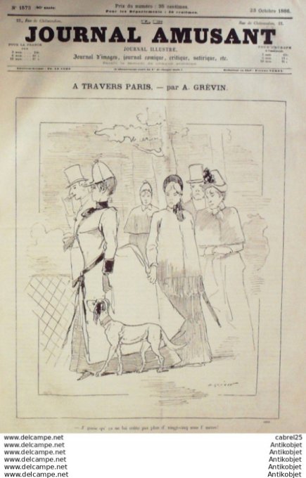 Le Journal Amusant 1886 # 1573 Paris port de mer par Henriot Les fils de Jahel de Simone Arnaud par 