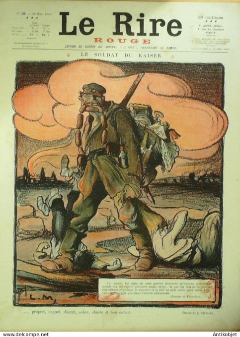 Le Rire Rouge 1915-03-20 # 18 Journal humoristique Ed.Originale Soldat Kaiser