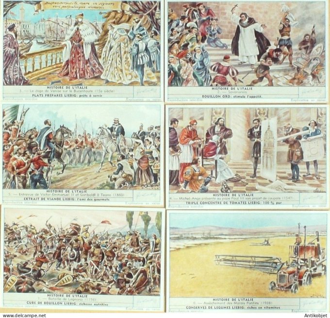 Chromo Liebig Sang 1701 Italie son histoire (1958)