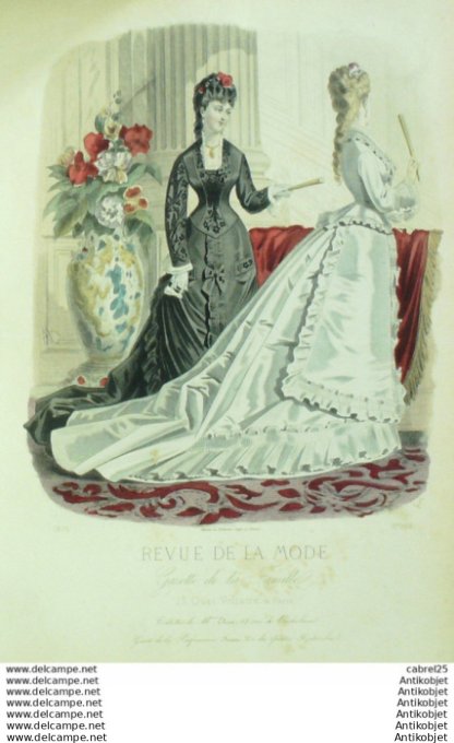 Gravure Mode La Gazette 1875 # 169 (Old Fashion plate)