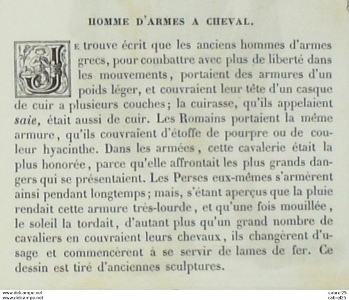 Italie Homme d'armes à cheval 1859