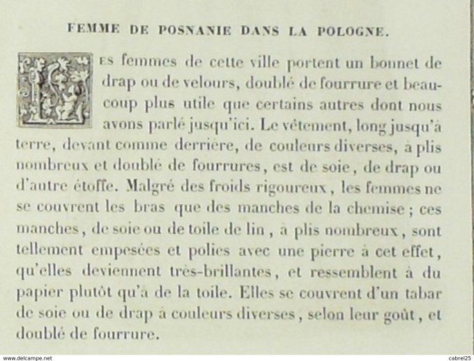 Pologne FAMME de POSSANIE ( descriptif)-1859