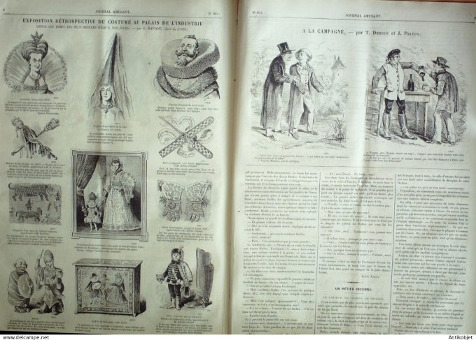 Le Journal Amusant 1874 #  941 Cayeux le bourg d'Ault le Treport Arromanches par Stop
