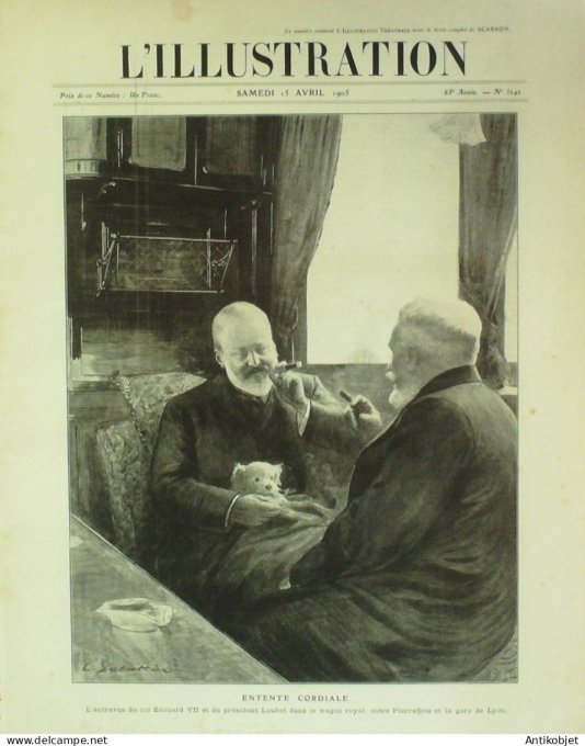 L'illustration 1905 n°3242 Courbevoie (92) complot Maroc Tanger Guillaume II Monaco Meeting auto Mad