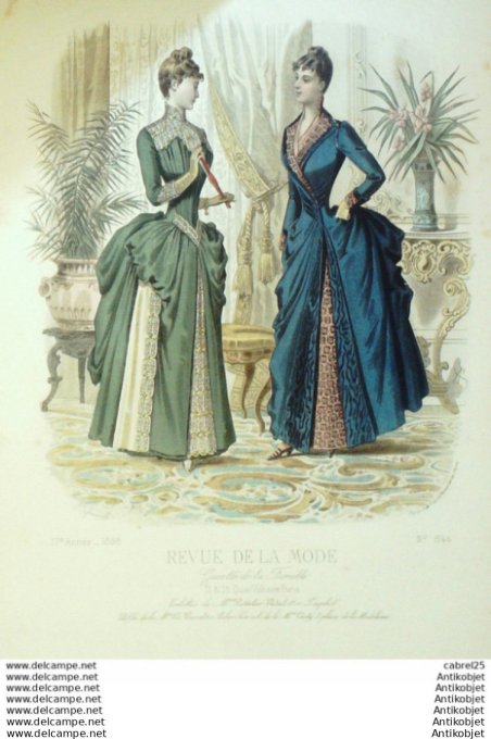 Gravure Mode La Gazette 1888 # 844 (Old Fashion plate)