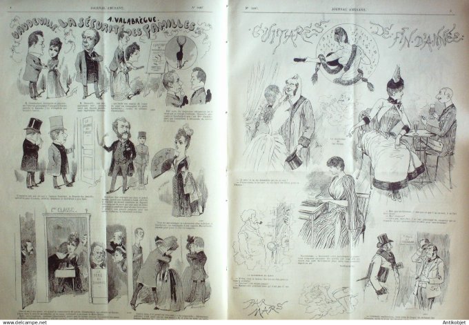 Le Journal Amusant 1889 # 1687 Theatre Vaudeville la securite des familles a Valabregue par Mars