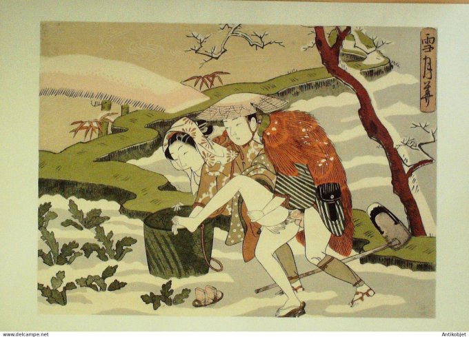 Estampe Japonaise scène érotique (Suzuki Harunobu 1724-1770)