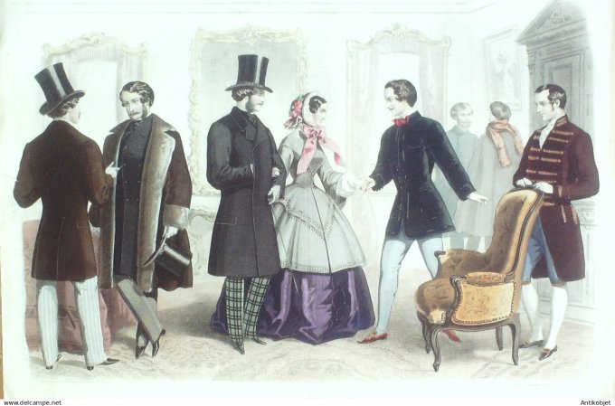 Gravure de Mode originale Le Progres 1856 # 83 (Maison Desprey)