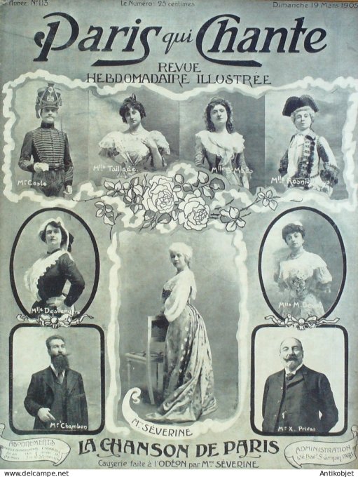 Paris qui chante 1905 n°113 Rosni-Derys Maès Desvergers Coste Chambon Taillade