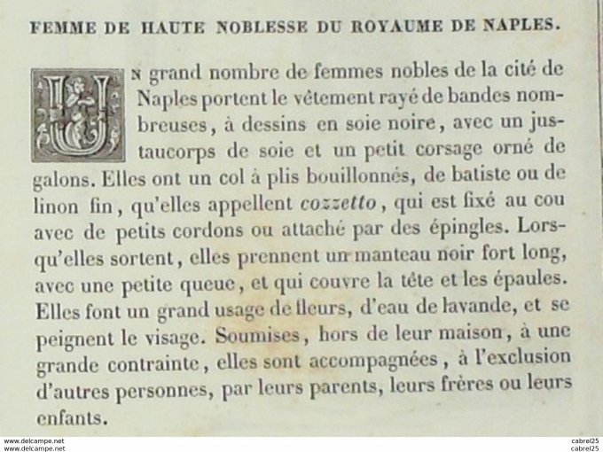 Italie NAPLES noble dame du royaume 1859