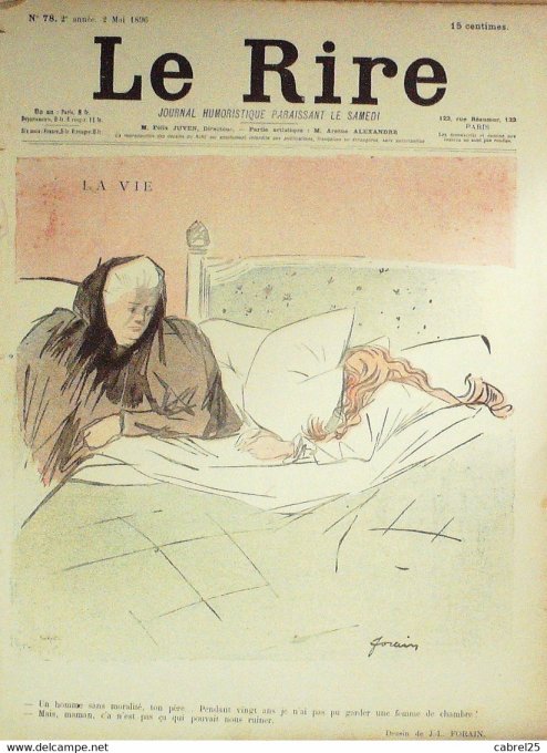 Le Rire 1896 n° 78 Delaw Forain Heidbrinck Léonnec Faivre Schlaich Radiguet