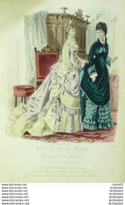 Gravure Mode La Gazette 1875 # 161 (Old Fashion plate)