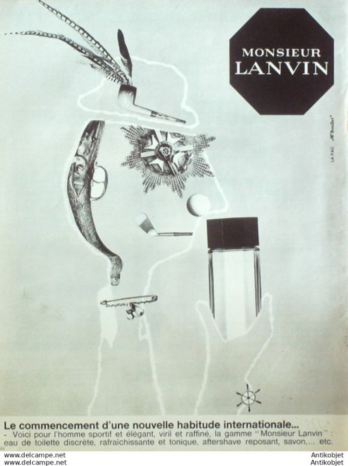 Publicite Cosmetique Lanvin 1963