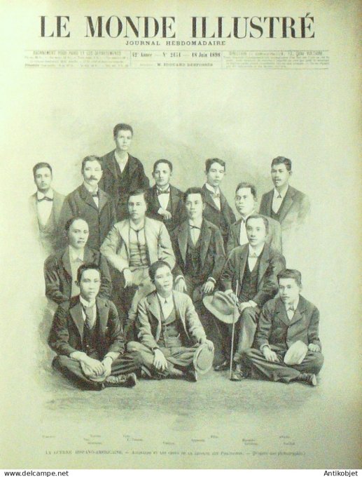 Le Monde illustré 1898 n°2154 Cuba Santiago chambre des députés bureau