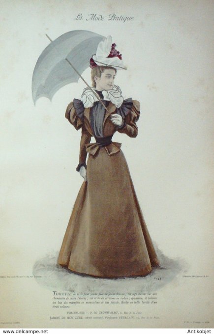 La Mode pratique 1896 # 35 Ruche en tulle Robe mousseline