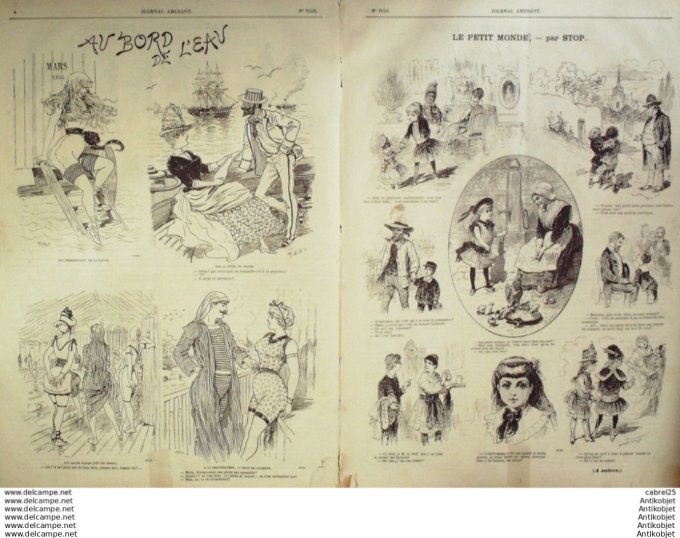 Le Journal Amusant 1886 # 1559 Au Tonkin de Rollet de L'Isle au cercle militaire de Henriot Henri