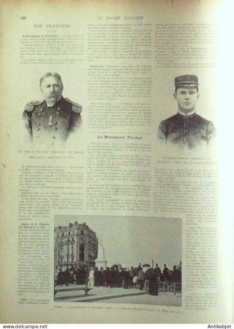 Le Monde illustré 1898 n°2154 Cuba Santiago chambre des députés bureau