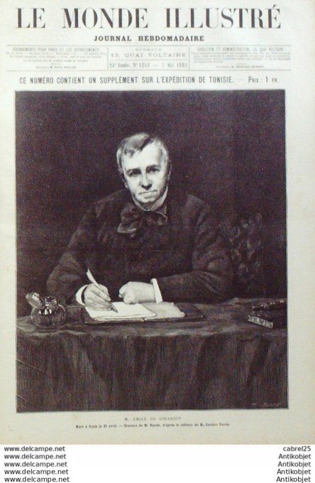 Le Monde illustré 1881 n°1258 Lyon (69) Angleterre Hughenden Lord Beaconsfield Tunisie Algérie Oran