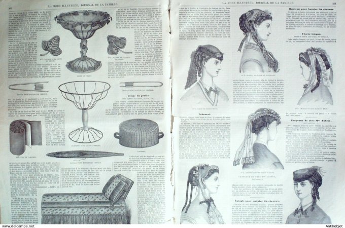 La Mode illustrée journal + gravure associée 1868 # 33