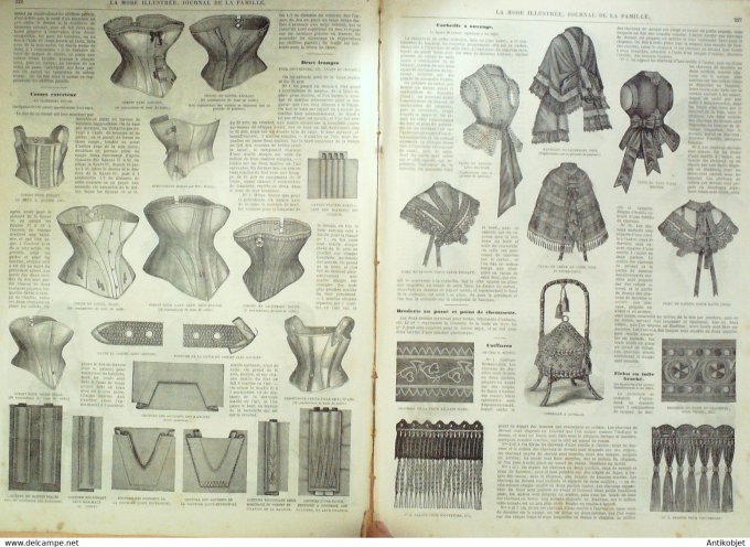 La Mode illustrée 1872 13è année complète reliée 52º