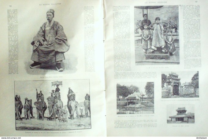 Le Monde illustré 1892 n°1828 Chine Tonkin Nguyen Trong-Hiep Gia-Long Hué Minh-Mang