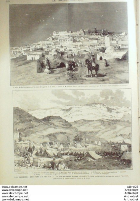 Le Monde illustré 1881 n°1258 Lyon (69) Angleterre Hughenden Lord Beaconsfield Tunisie Algérie Oran