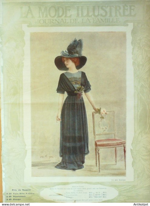 La Mode illustrée journal 1911 n° 11 Toilettes Costumes Passementerie