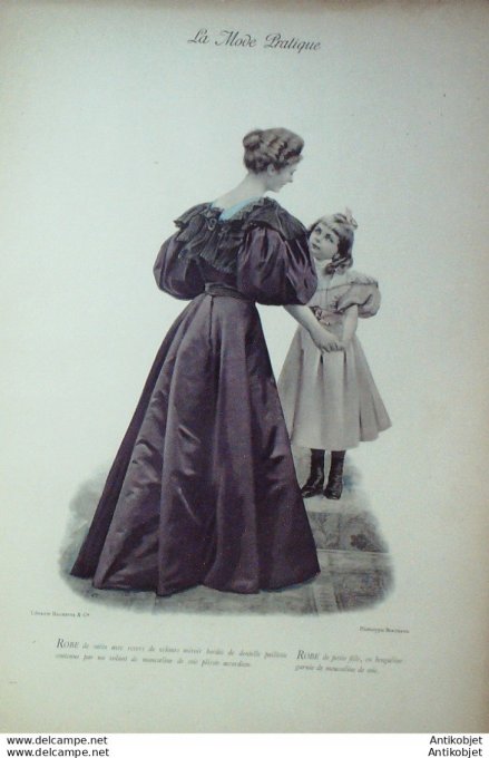 La Mode pratique 1895 # 18 Robes de satin et Bergaline