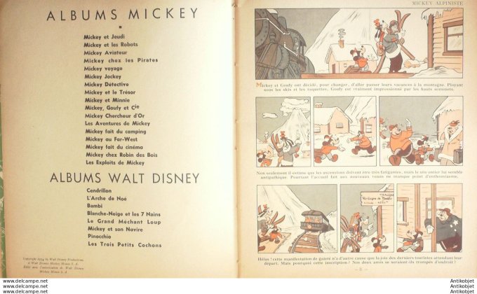 Walt Disney Mickey Alpiniste Hachette # Eo 1935