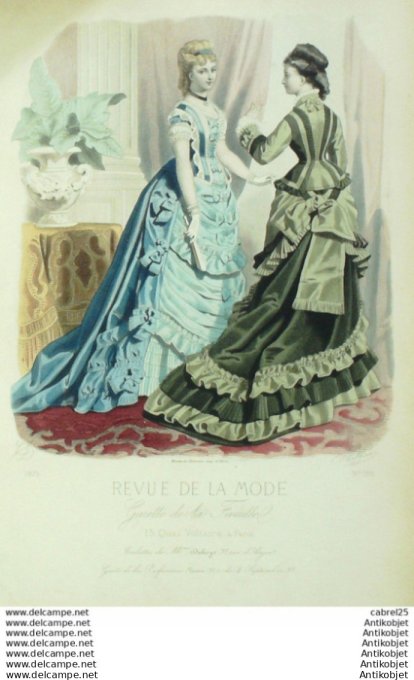 Gravure Mode La Gazette 1875 # 166 (Old Fashion plate)