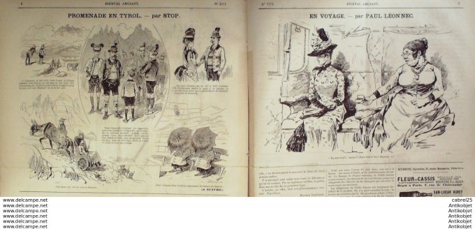 Le Journal Amusant 1886 # 1571 Decorations pour domestiques par Henri Henriot Promenade en Tyrol par