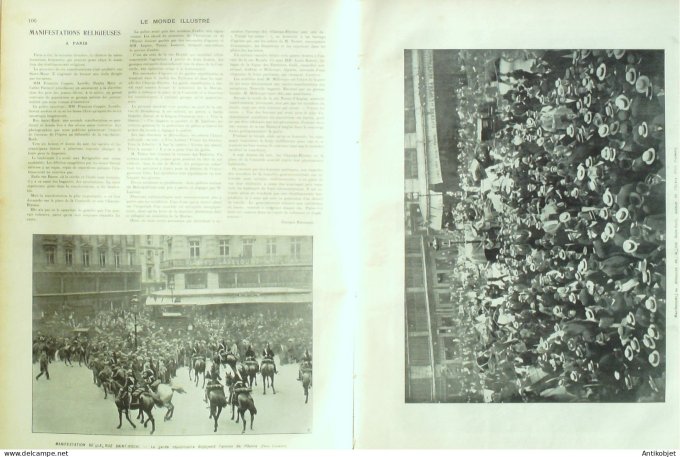 Le Monde illustré 1902 n°2366 La Roche-sur-Yon (85) Satory Versailles (78) Rome Palais Borghèse