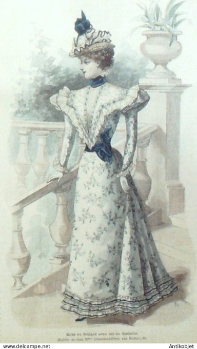 La Mode illustrée journal 1897 n° 17 Robe en foulard