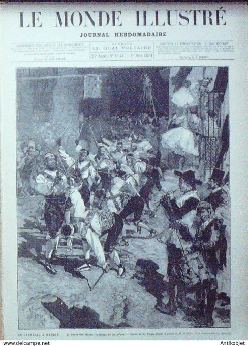 Le Monde illustré 1879 n°1144 Portugal Elvas Louis Ier Madrid Cafres-Zoulous