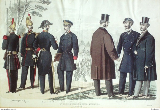 Gravure Mode Le Coupeur 1861- 2 (Old Fashion plate) Rare