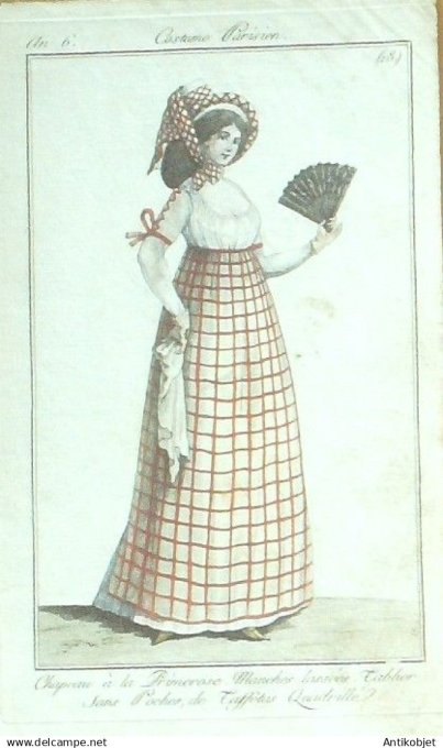 Costume Parisien 1797 an 6 # 18 (eau forte) (ex #2) Tablier sans poches de taffetas
