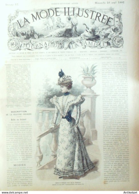 La Mode illustrée journal 1897 n° 17 Robe en foulard