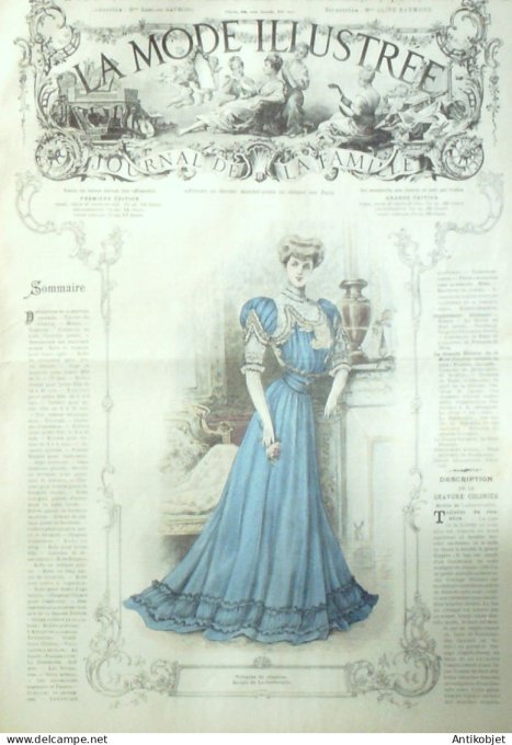 La Mode illustrée journal 1906 n° 35 Toilette de réunion